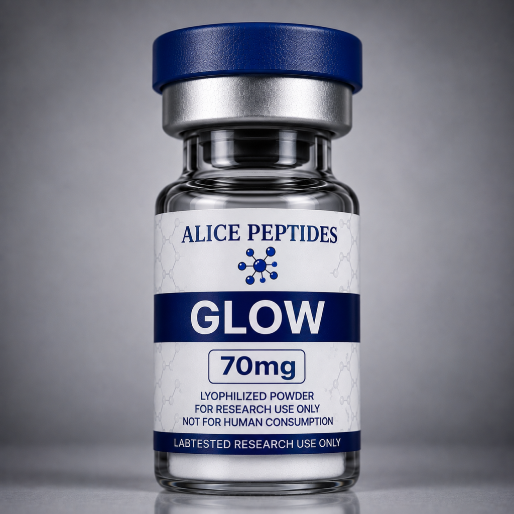 GLOW 70mg research peptide blend vial